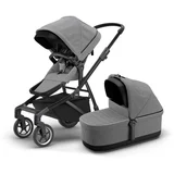 sleek + bassinet grey mel on black