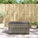 vidaXL Vrtna klop z blazino siva 116x46x57 cm poli ratan | Shoptok.si