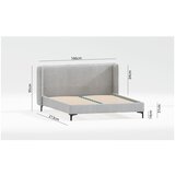 Ropez Sivi tapecirani bračni krevet s podnicom 160x200 cm Basti – | shoptok.hr