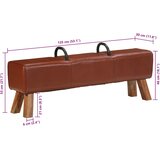  Klupa Smeđa 110 x 30 x 45 cm Prava koža | shoptok.hr