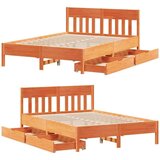 vidaXL Okvir kreveta bez madraca voštano smeđi 135x190 cm od borovine | shoptok.hr