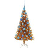 vidaXL Božično drevo med 150 LED z stojalom Zlata 120 cm PET | Shoptok.si