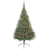 vidaXL Umjetno predsvijetljeno božićno drvce Zelena 180 cm PVC | shoptok.hr