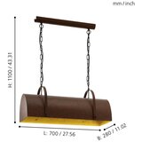 Eglo 49687 - Luster na lancu DEERHURST 2xE27/60W/230V | Eponuda.com