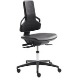 Dauphin Vrtljiv delovni stol, s kolesi, PU-pena, črna Cene