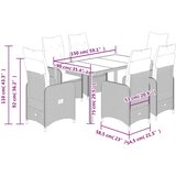  5-dijelni vrtni bistro set od poliratana s jastucima sivi | shoptok.hr