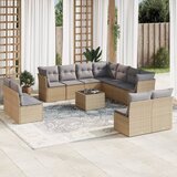 vidaXL 12-dijelni set vrtnih sofa od poliratana s jastucima bež | shoptok.hr