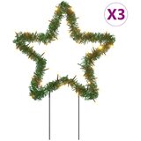 Ukrasna božićna svjetla sa šiljcima 3 kom zvijezde 50 LED 29 cm | shoptok.hr