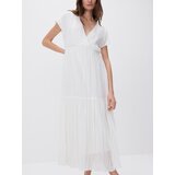 Reserved Haljina od nabrane tkanine - bijela | shoptok.hr