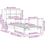 vidaXL Knjižna postelja brez ležišča bela 90x200 cm trdna borovina | Shoptok.si
