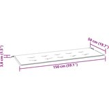  Jastuk za vrtnu klupu crni 150x50x4 cm od tkanine Oxford | shoptok.hr