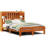 vidaXL Krevet s regalom za knjige bez madraca 160x200 cm od borovine | shoptok.hr