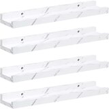  Stenska polica 4 pcs Beli marmor 40 x 9 x 3 cm Konstruiran les, (5000200469) | Shoptok.si