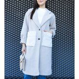 Gemre Long beige coat with plush pockets Badra | shoptok.hr