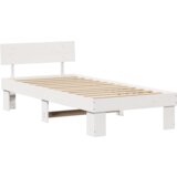  Krevetna konstrukcija Bijelo 100 x 200 cm Čvrsta borova drva | shoptok.hr