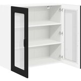 vidaXL Stenska kuhinjska omarica Črna 80 x 31 x 80 cm Konstruiran les | Shoptok.si