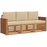  Setovi sofa 3 kom. Prirodna i bež Čvrsto drvo akacije | shoptok.hr