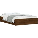 vidaXL Okvir za krevet s uzglavljem smeđa boja hrasta 120x200cm drveni | shoptok.hr
