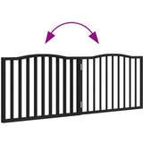 vidaXL Vrata za pse s 2 panela sklopiva crna 160 cm od drva topole | shoptok.hr