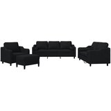  4-dijelni set sofa s jastucima crni od tkanine | shoptok.hr