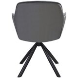 XXXL Naslanjač Silvi, Siva, Žamet, Vrtljiv | Shoptok.si