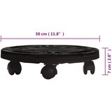 Kolica za biljke s kotačima 2 kom promjer 30 cm crna 170 kg | shoptok.hr