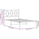  Metalni okvir za krevet s uzglavljem crni 100x200 cm | shoptok.hr