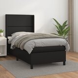 Maison Chic Box spring postelja - Vzmetna postelja z vzmetnico črna 90x200 cm umetno usnje SL14042, (21906653) | Shoptok.si