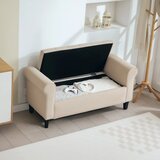  Klupa u vintage stilu klupa s prostorom za pohranu baršunasti izgled bež | shoptok.hr