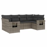  6-dijelni set vrtnih sofa od poliratana s jastucima sivi | shoptok.hr