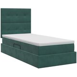  s madracem i skladištem Tamnozelena 90 x 190 cm Baršun | shoptok.hr