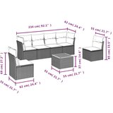  7-dijelni set vrtnih sofa od poliratana s jastucima crni | shoptok.hr