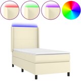  box spring s madracem LED krem 90x200 cm od umjetne kože | shoptok.hr