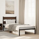 vidaXL Posteljni okvir brez vzmetnice z vzglavjem rjavi 90x200 cm Cene