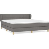  Box spring postelja z vzmetnico temno siva 160x200 cm blago, (20789939) | Shoptok.si