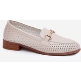 S. BARSKI Leather Women's Moccasins With Decoration On Flat Heel Beige S.Barski | shoptok.hr