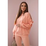 Kesi Set of sweatshirts with a bow on the sleeves and leggings salmon | shoptok.hr