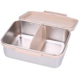 Kidzroom inox kutija za užinu s 2 pretinca - Small Talk Beige Slike