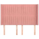  Vzglavje z ušesi roza 147x16x118/128 cm žamet, (20952560) | Shoptok.si