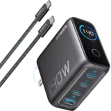 Charger (140W, 4-Port, PD 3.1) with USB-C Cable Gray