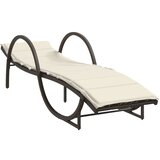 Maison Chic Ležalnik - Sončna ležalnik z blazino rjav 60x199x42 cm poli ratan, (22043146) Cene