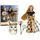  Lutka za igru Emily s dugom kosom i haljinom s crnim točkama - 30 cm | Shoptok.si