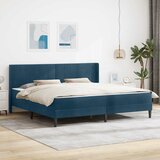  Okvir kreveta s madracem s uzglavljem Plava 200 x 200 cm Baršun | shoptok.hr