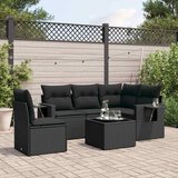  6-dijelni set vrtnih sofa s jastucima crni od poliratana Cijene