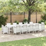  Stol za vrt Bijelo 400 x 100 x 73 cm poliratan Cijene