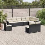 vidaXL 10-dijelni set vrtnih sofa s jastucima crni od poliratana | shoptok.hr