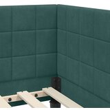 vidaXL Kotna postelja z vzglavjem Temno zelena 100 x 200 cm Žamet, (5000069430) | Shoptok.si