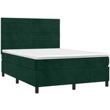  box spring s madracem LED tamnozeleni 140x200 cm baršun | shoptok.hr