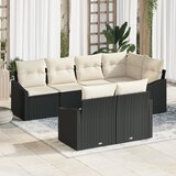 vidaXL 7-dijelni vrtni set za blagovanje s jastucima crni poli ratan | shoptok.hr