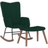  Stolica za ljuljanje s osloncem za noge tamnozelena baršunasta | shoptok.hr